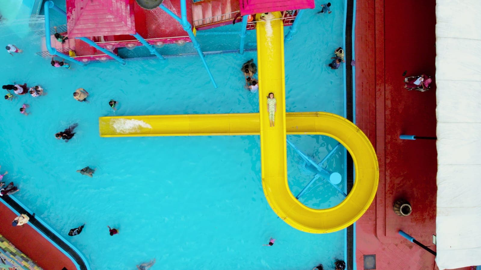 Water slide splash pool at Flora Fantasia amusement park